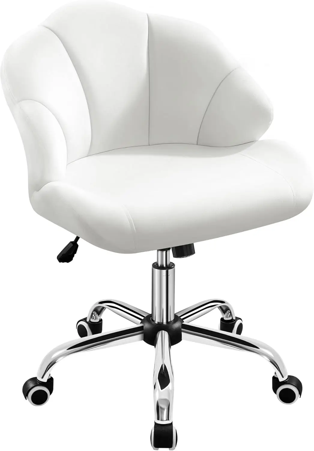 

Cute Velvet Desk Chair Home Office Chair Shell-Shaped Back Vanity Modern Swivel with Wheels Adjustable Height