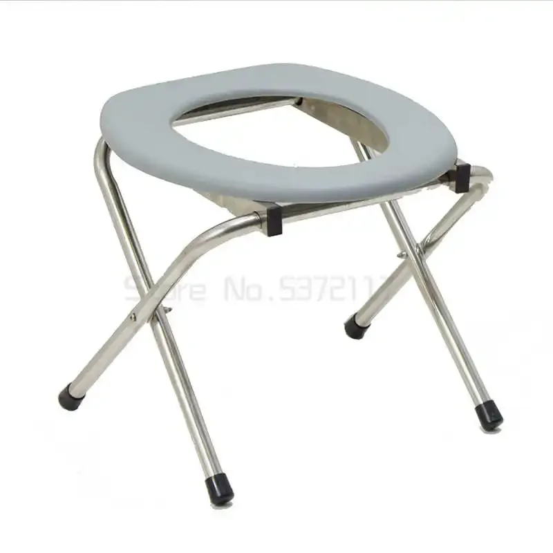 

Foldable Elderly Pregnant Commode Chair Bedside Potty Mobile Toilet Stool Shower Chair for Accessibility