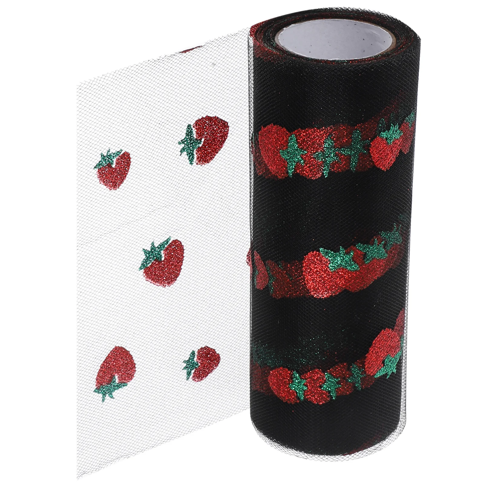 Small Strawberry Mesh Rolls Craft Wrapping Ribbon for Children Clothes Tulle Fabric Headdress Gauze Decoration Girls Decorative