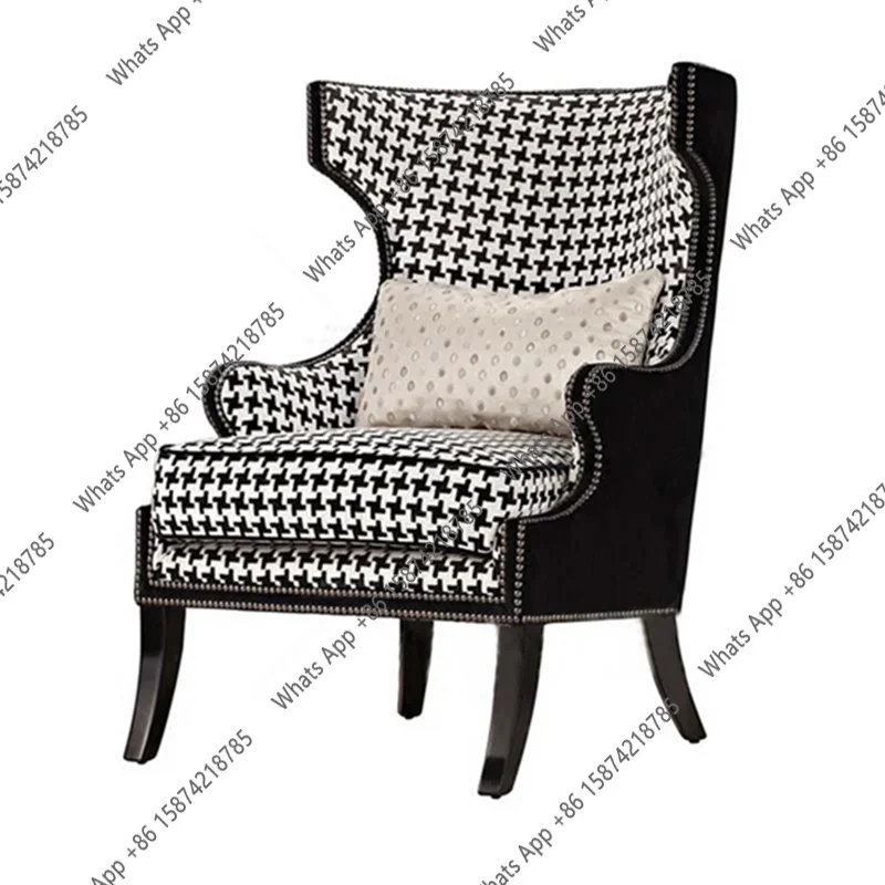 Yy Neoclassical Thousand Bird Grid Single Sofa Bedroom Wabi Sandy Wind Niche Tiger Chair Living Room Small Apartment