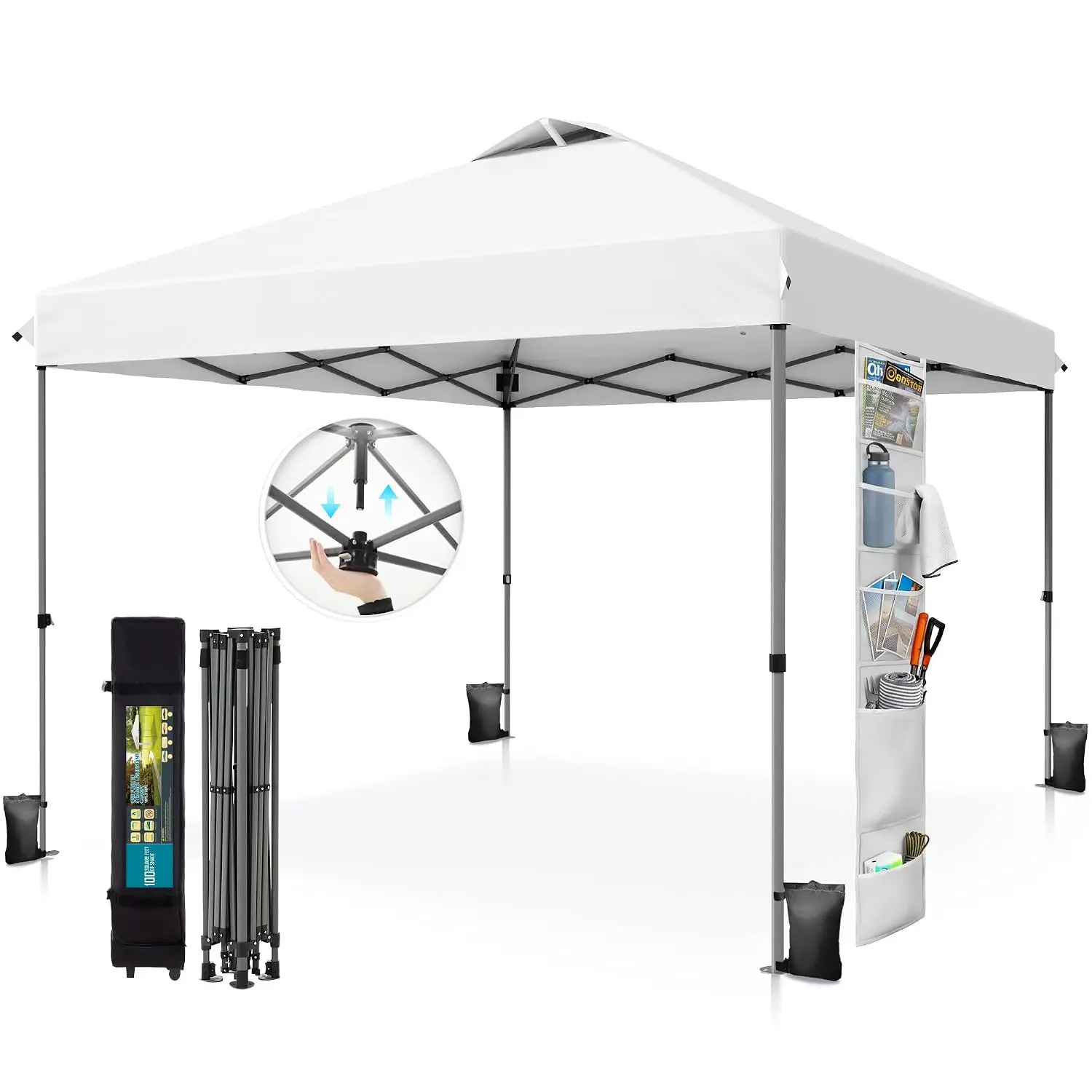 10x10 Pop Up Canopy Tent, One Push Easy Set Instant Shade Tents, Customized
