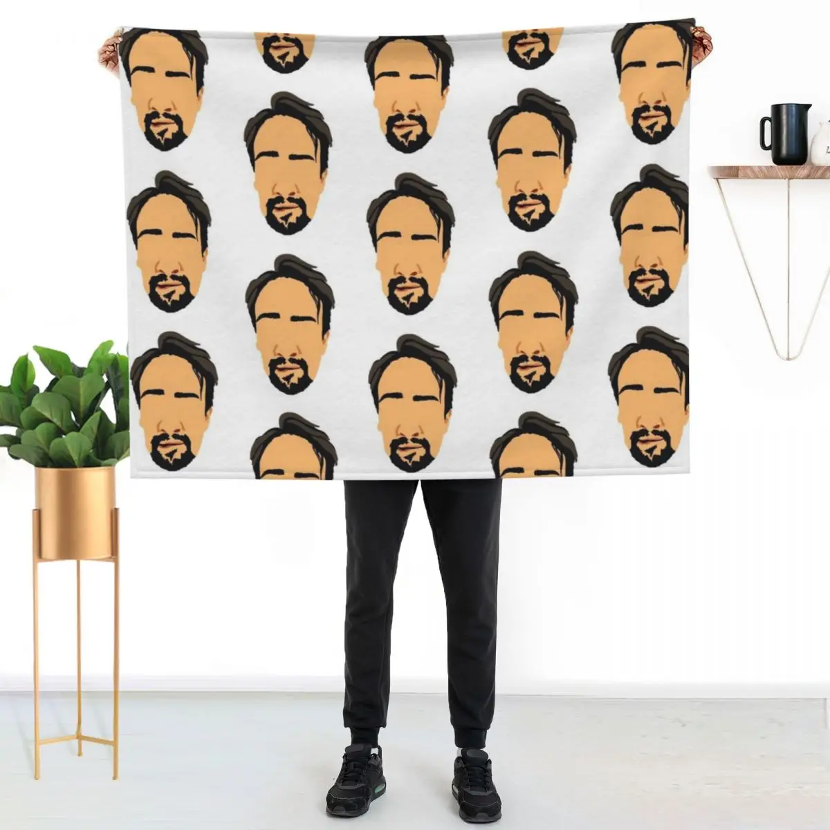 Lin Manuel Miranda Hamilton Lip Biting Head Throw Blanket Softest Extra Large Throw halloween Plaid sofa bed Blankets
