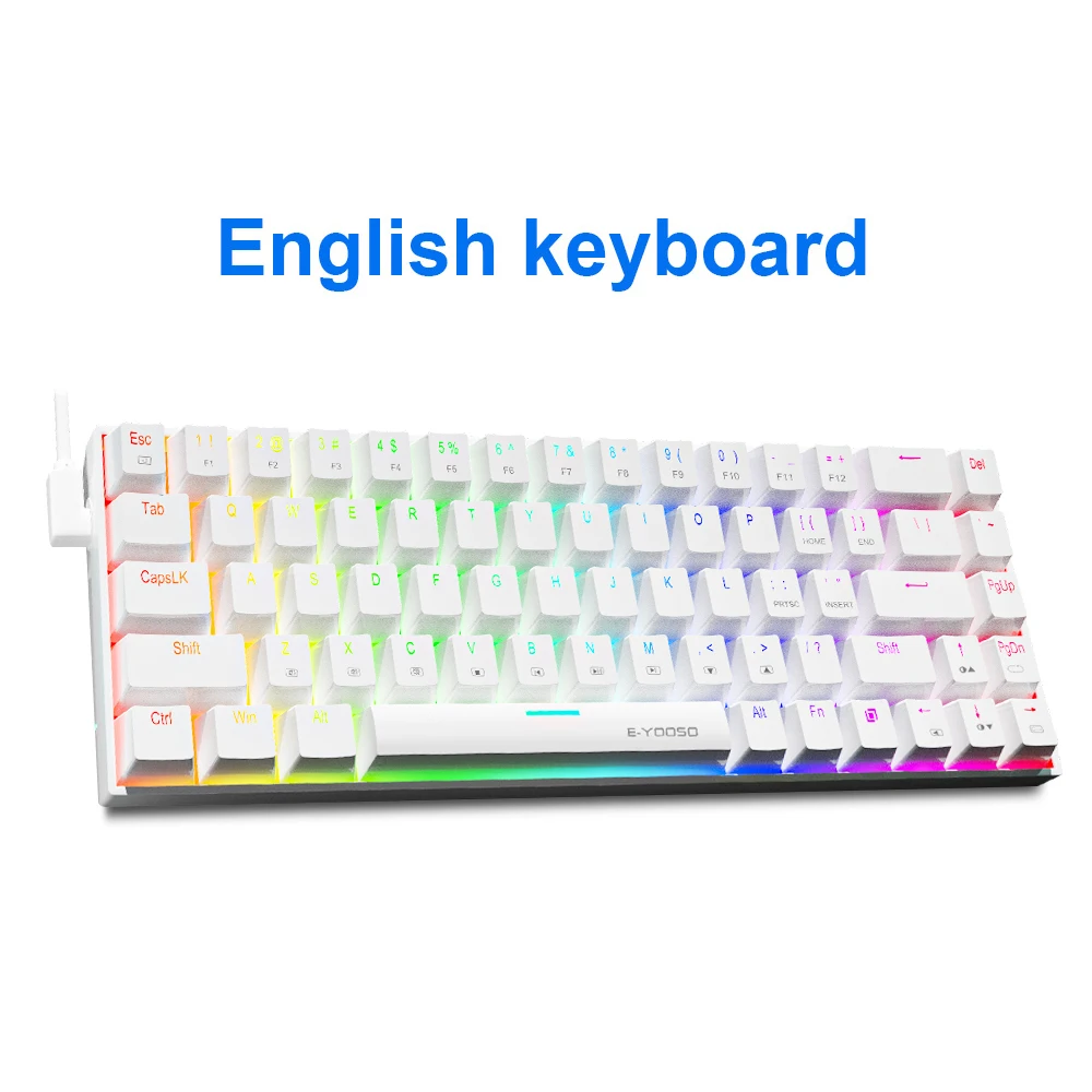 E-YOOSO Z686 RGB USB 60% Mini slim Mechanical Gaming Wired Keyboard Red Switch 68 Keys Gamer for Compute PC Laptop