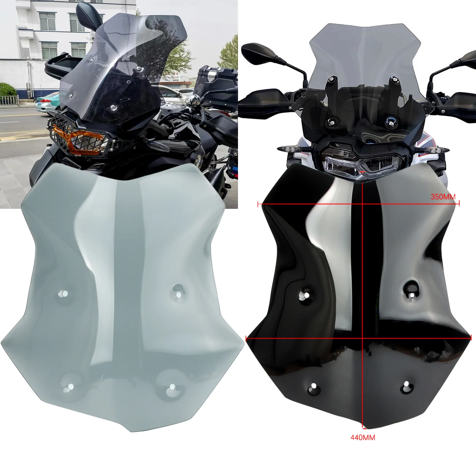 For BMW F850GS ADV Adventure F750GS Motorcycle Windscreen Windshield Heightened Windshield Front Glass Protector Accessories