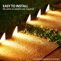 Outdoor Solar Step Lights Warm White RGB Triangle IP67 Waterproof Auto on Decoration Deck Lights for Patio Yard Driveway Porch 2