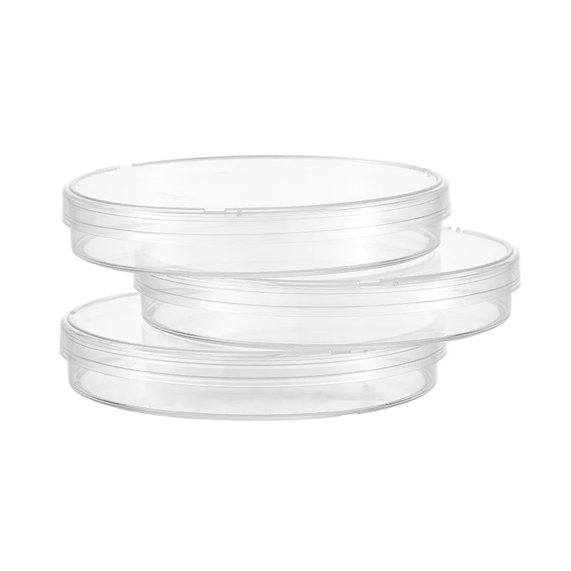 Pratos de Petri estéreis de poliestireno, Prato de Cultura de Bactérias, Laboratório Médico Biológico Científico, 90mm, 10Pcs