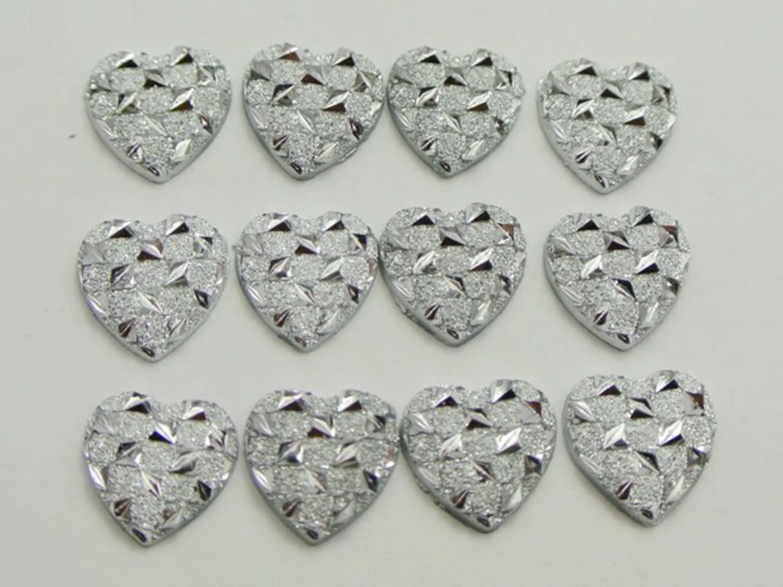 Craft DIY 200 Silver-plate Flatback Resin Glitter Stardust  Rhinestone Cabochons 