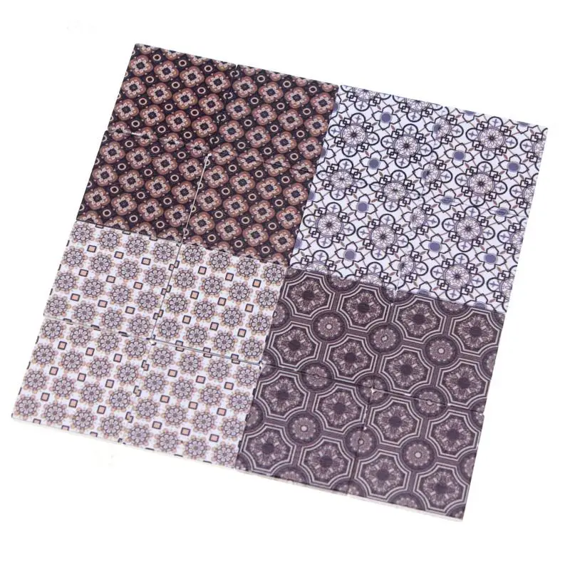 9-teiliges Set für Küche und Wohnzimmer, Bodenmöbel-Zubehör, 30 x 30 mm, Puppenhaus, Mini-Simulation, doppelseitige Holzbretter, Modell