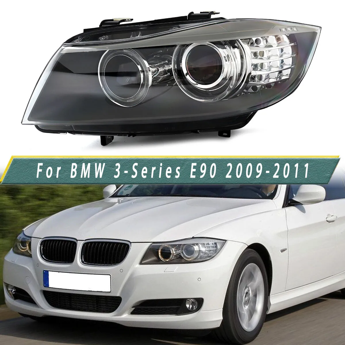 Front Left Side Headlight For BMW 3-Series E90 320i 325i 328i 335i 2009 2010 2011 HID Xenon Headlamp Signal Light Plug and Play
