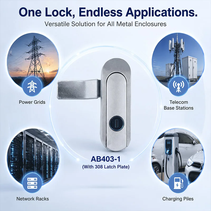 AB403-1-2 Aluminum Alloy Door Mailbox Lock Mechanical with Key Mechanical Door Lock Hardware Multifunctional Cabinet Box Lock