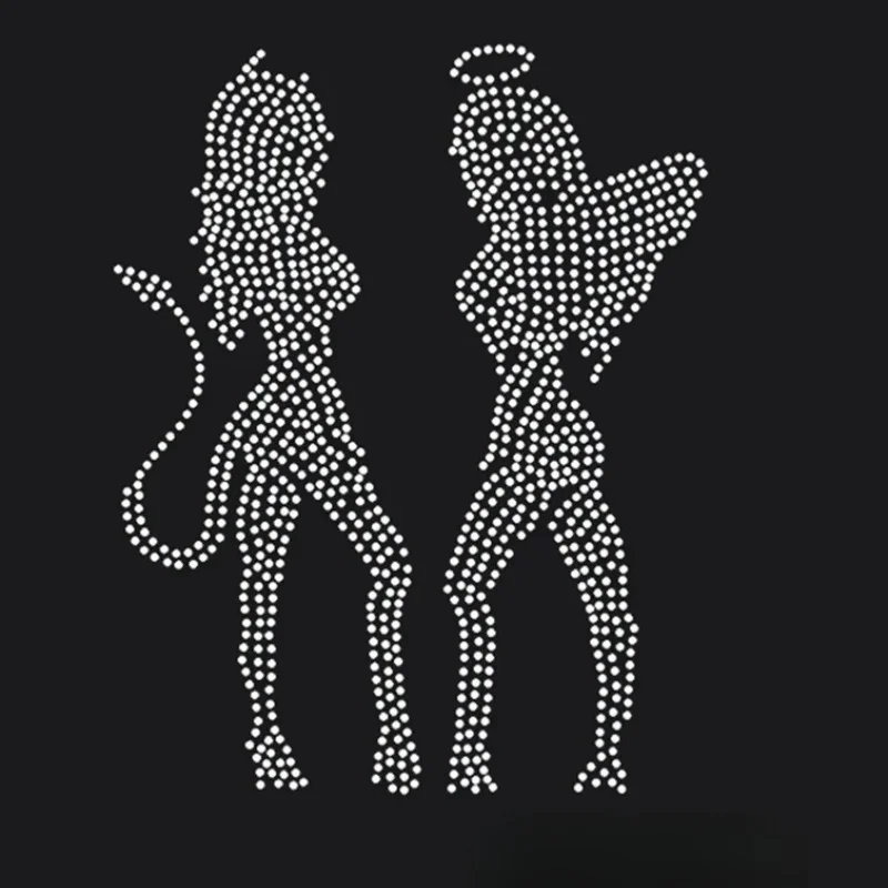 2pc/lot Ice Skate Figure Skating Hot Fix Iron on Rhinestone Transfer Applique Motif iron on rhinestone motifs rhinestones