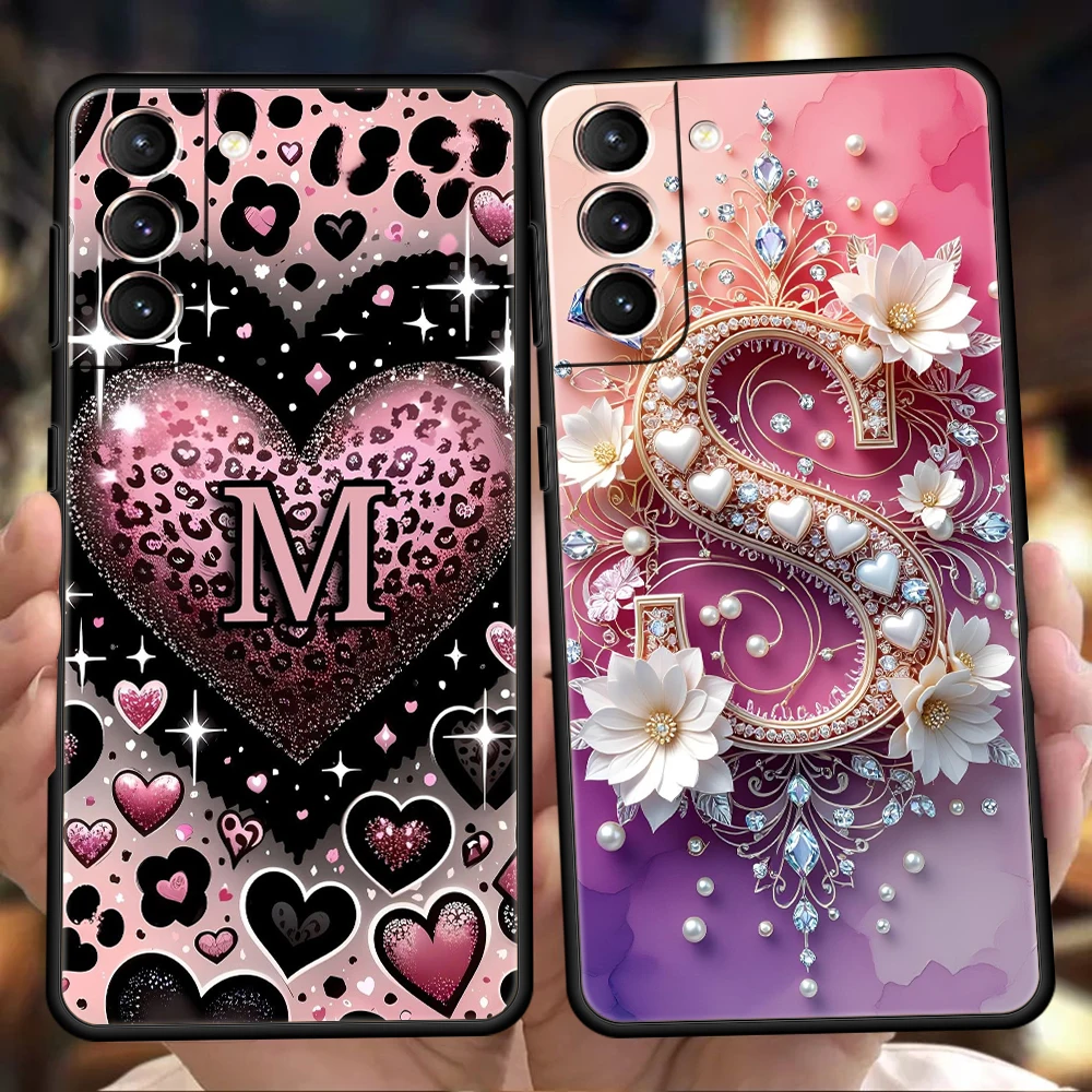 Phone Case for Samsung Galaxy S26 S25 S24 S23 S22 S20 S21 FE Ultra S25Edge Plus Soft TPU Present Gorgeous Exquisite Letters S M
