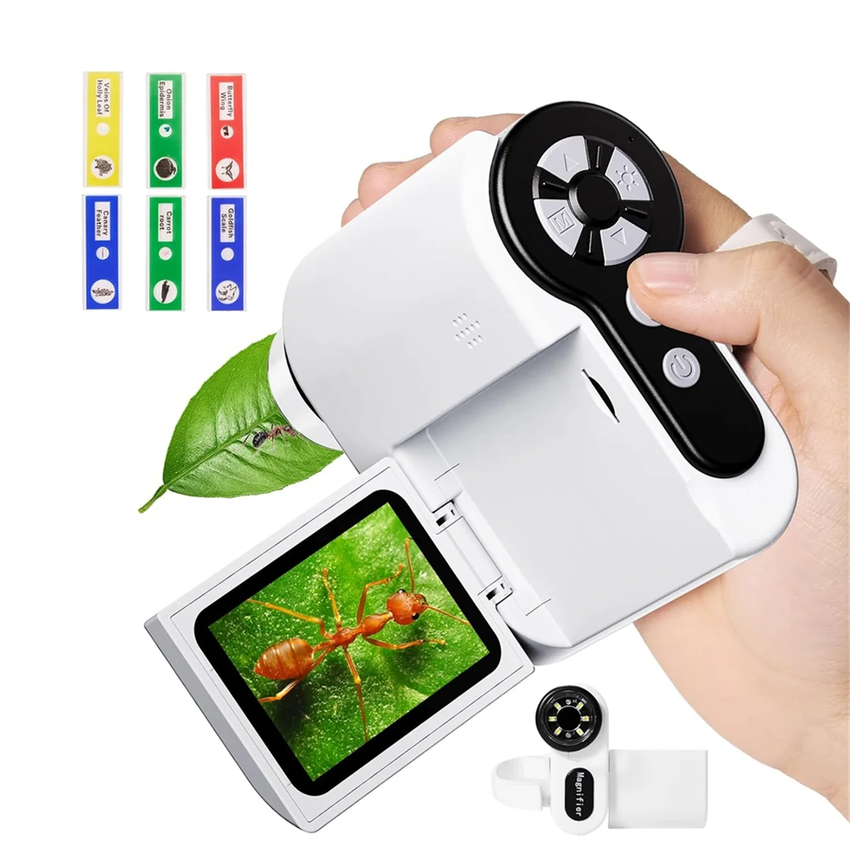 A98U 1080P Handheld Digital Microscope, Portable Pocket Digital Microscope Miniscope, 10MP USB Mini Scope for Kids