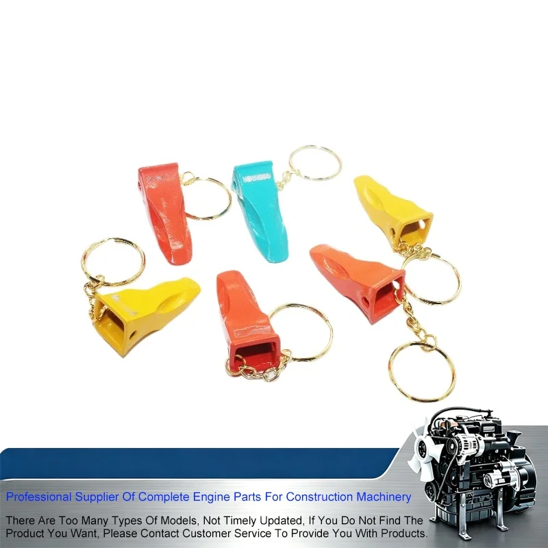Mini Alloy Excavator Bucket Tooth Keychain For CAT KOMATSU HITACHI KOBELCO HYUNDAI Construction Machinery Pendant Key Ring Gift