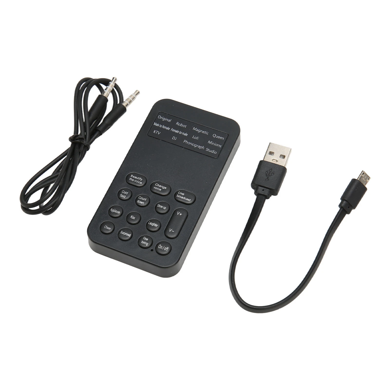 Portable Handheld Voice Changer Device 8 Sound Effects Lightweight Plug and Play Voice Modifier Machine for Phone Calling Gaming