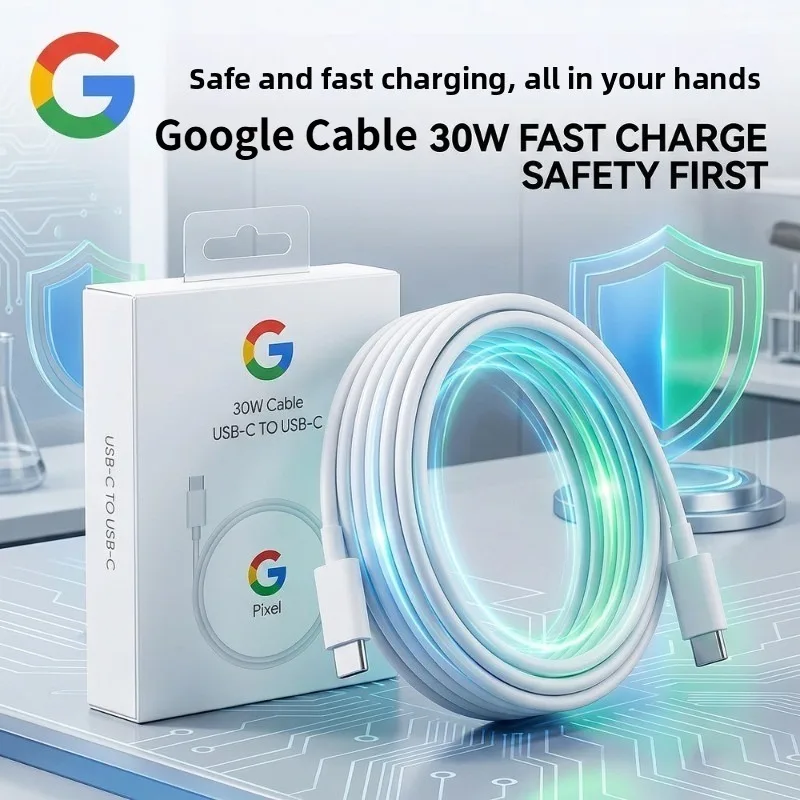 

Кабель Google Cable 30W обеспечивает быструю зарядку и передачу данных для мобильных телефонов, планшетов и других устройств с USB-C.