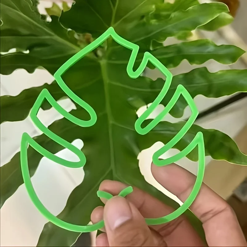 2pcs Green Turtle Back Bamboo Plant Support Stakes - Durable Plastic, Ideal for Indoor