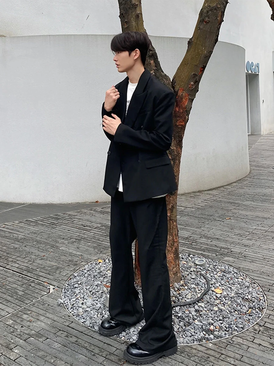 

Мужские летние тонкие брюки Bla с эффектом драпировки, прямые брюки в американском стиле, повседневные длинные брюки из полиэстера, прохладные и стильные