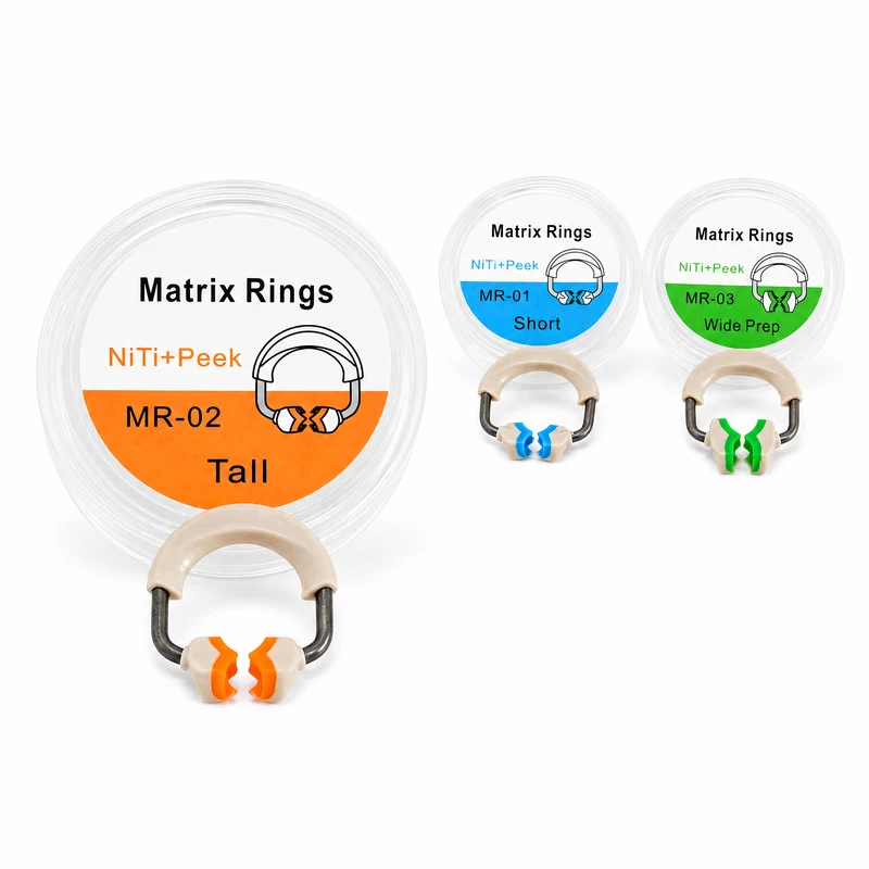 Dental Contoured Matrices Clamp Clip Kit, 3Sizes Autoclavable Niti Matrix Ring Dental Wedges Plastic Kit Dentist Tool