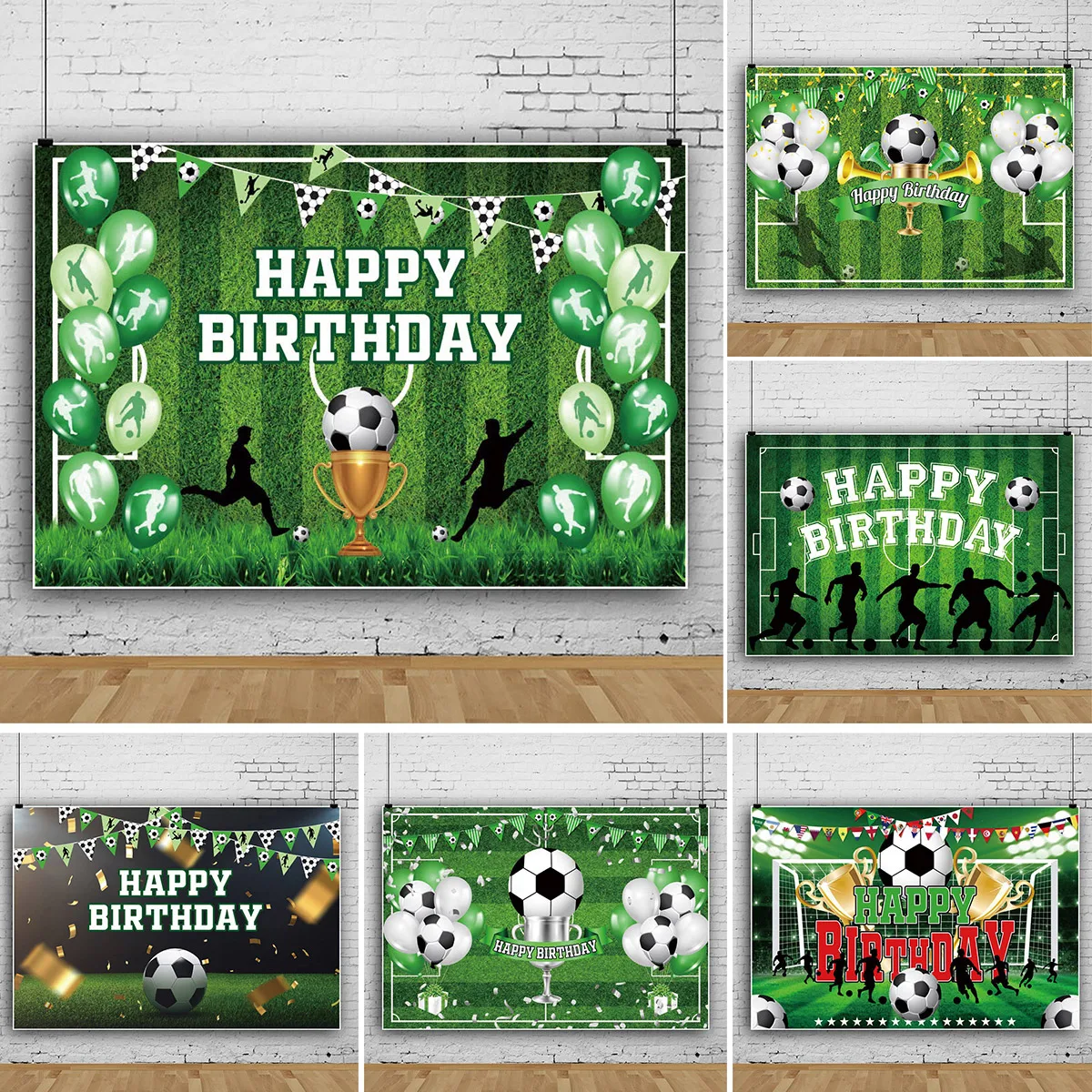 Boy Birthday Backdrop for Newborn Kids Portrait Customize Football Soccer Field Sports Poster Baby Shower Backdrops Photo Studio