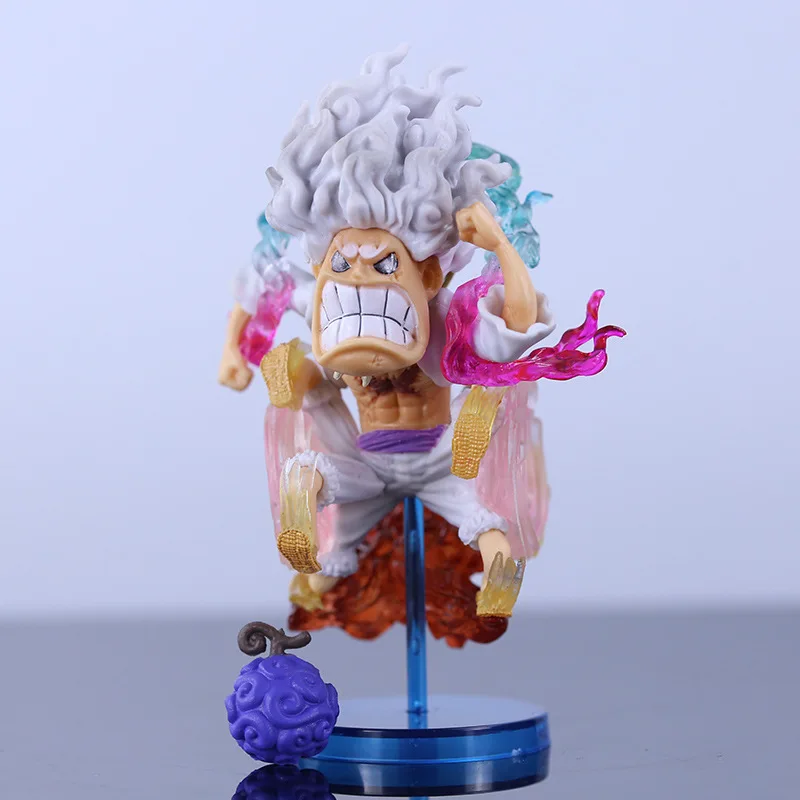 Action Figures PVC CartoonPirae King Anime Sun God Nika Gear 5 White Orange Collection Model Toys Racing Nica Luffy Handmade