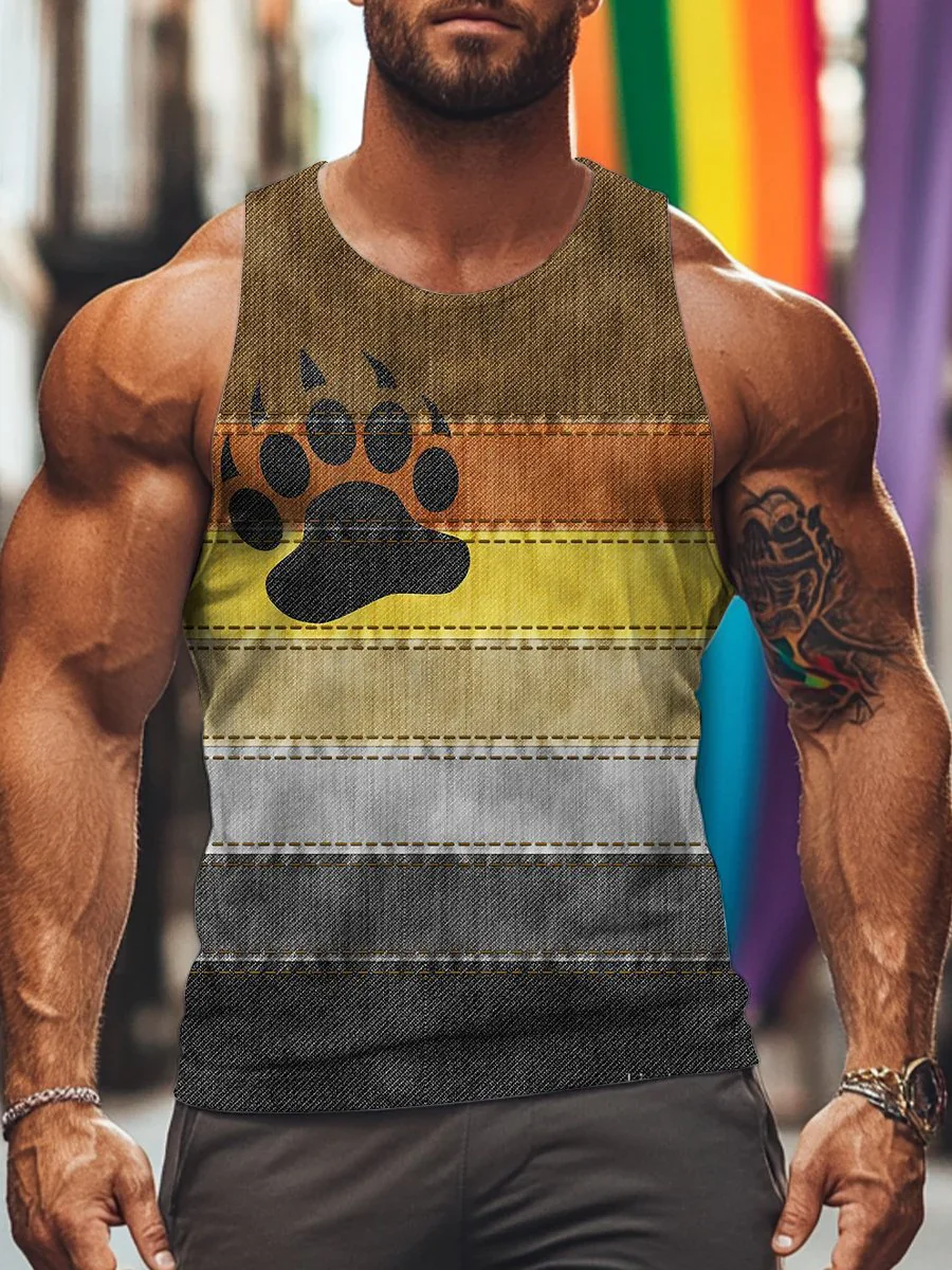 

Bear Pride Flag Tank Top 3D Printed Casual Men's Tank Top Summer Tops