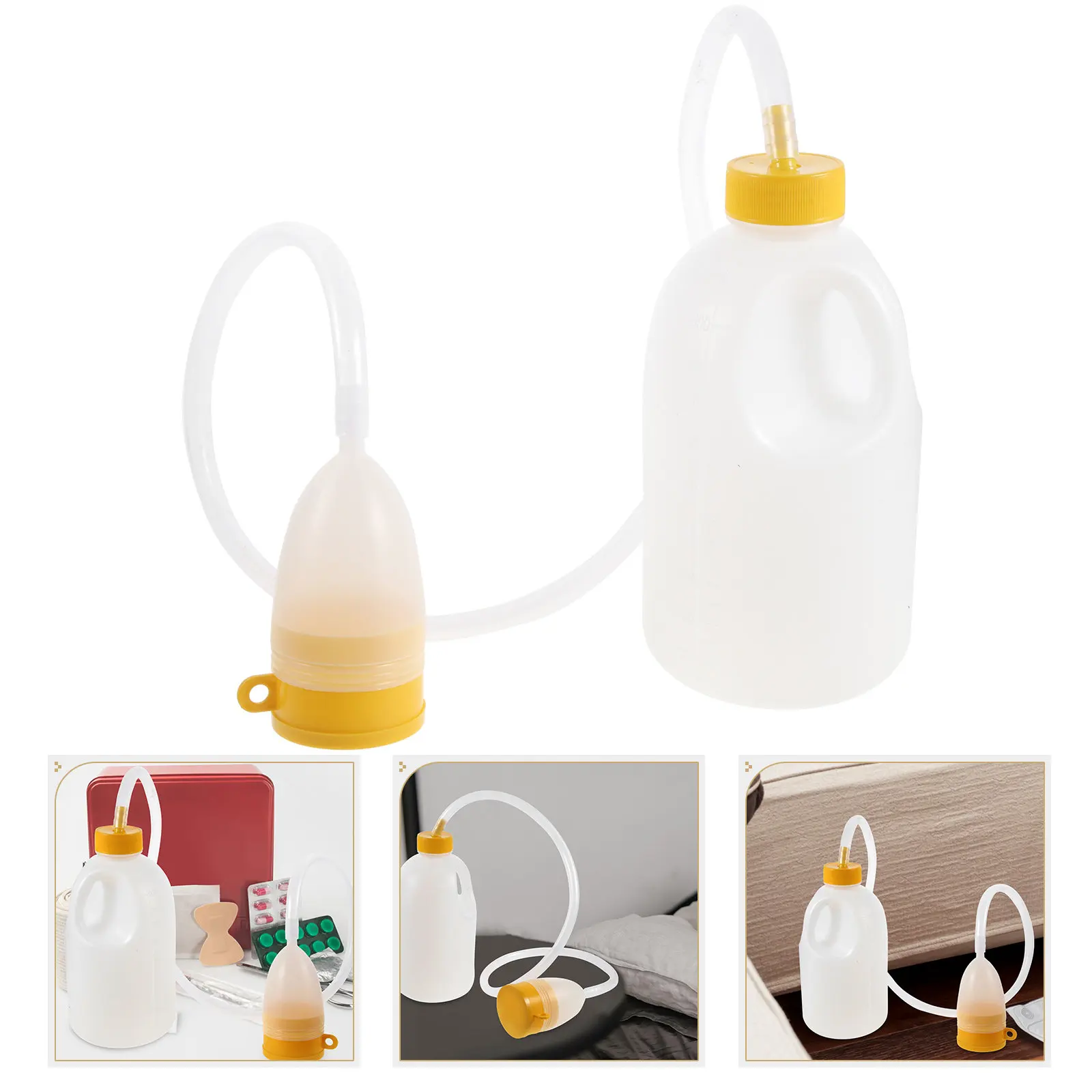 

Портативный мужской писсуар с крышкой и длинной трубкой, 1700 мл, большой объем, для больниц, дома, кемпинга, автомобиля, путешествий, использования на открытом воздухе