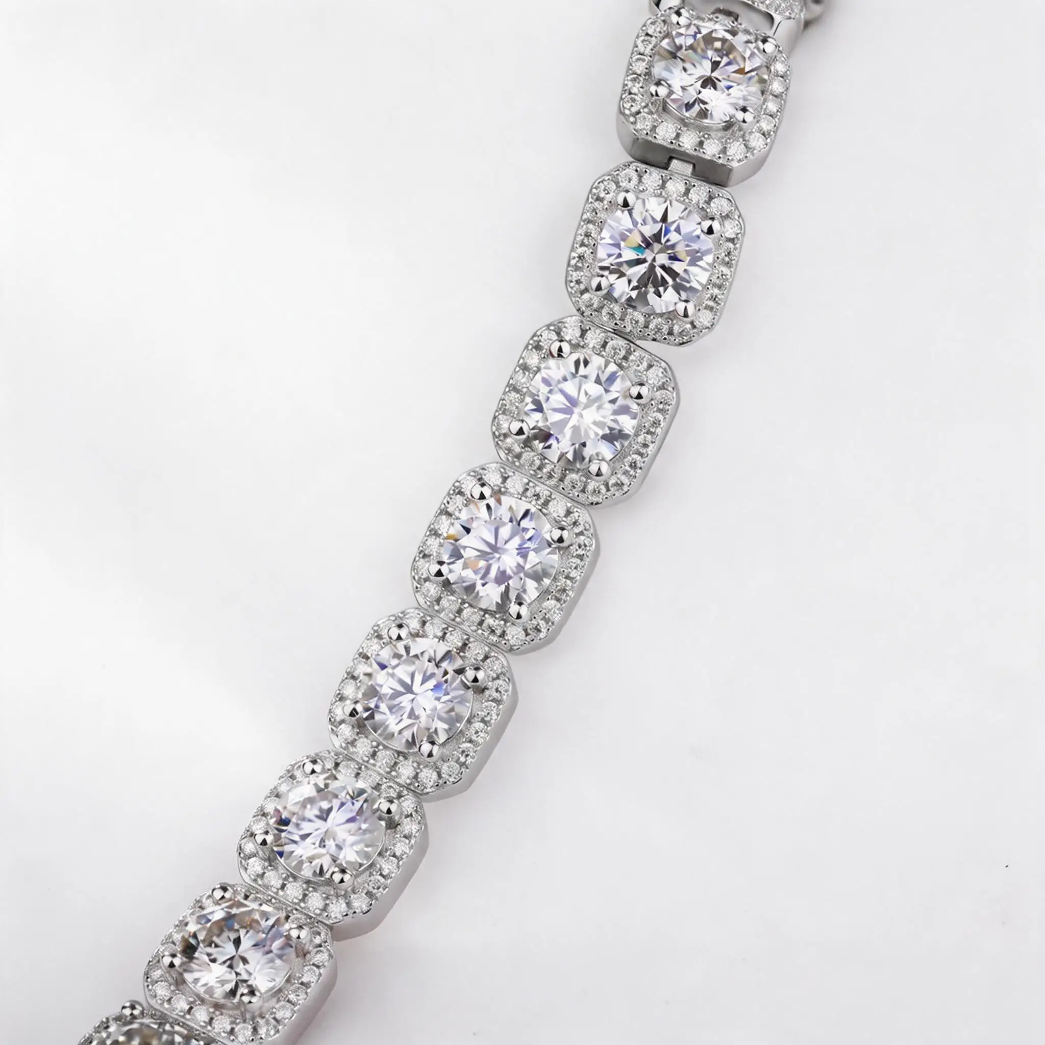 Luxury Full Moissanite Bracelet S925 Silver GRA Certified Lab Diamond Hand Chain for Women Men Wedding Gift