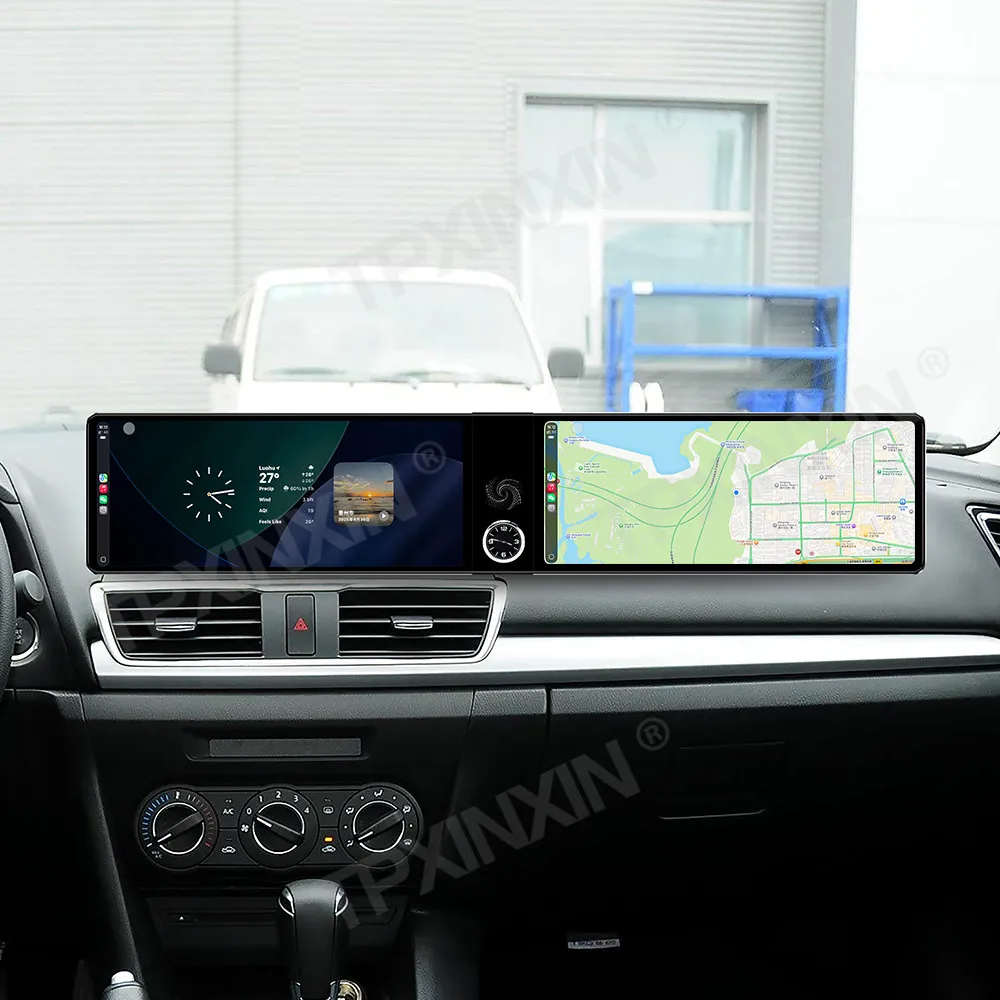 

Автомагнитола Android Auto Carplay для Mazda 3 2010-2015, 24,6-дюймовый двойной экран, GPS-навигатор, стереосистема, мультимедийный проигрыватель, головное устройство