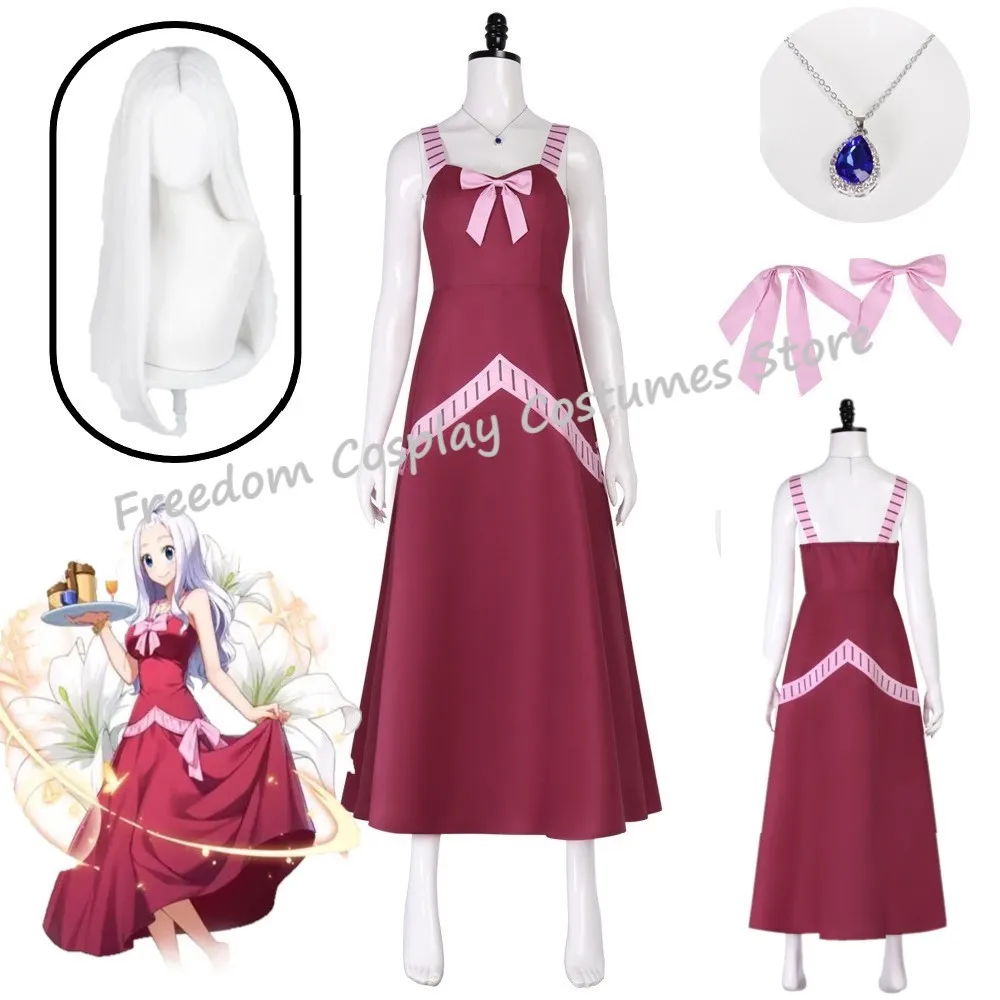 

Mirajane Strauss Cosplay Costumes wig Red Dresses Anime Fairy Tail Role Paly Uniform Halloween Carnival Party Dresses For Women