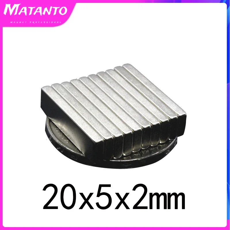 

10/20/50/100/150/200Pcs 20x5x2mm Block Super Strong Magnetic Magnets Permanent Neodymium Rectangular Magnet