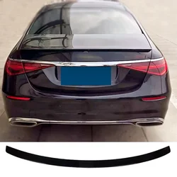 W223 Spoiler for Benz S Class S350 400 500 2021-2023 Glossy Black Car Rear Trunk Ducktail Wing ABS Plastic Accessories