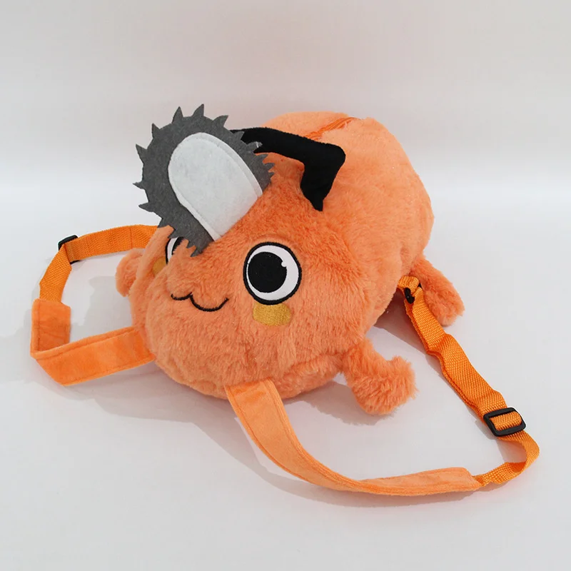 Kawaii Chainsaw Man Pochita Plush  Slipper Pochita Peluche Schoolbag  Stuffed Soft Backpack Adult Kids Plushie Gift