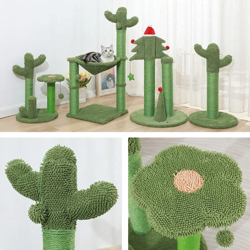 Manufacturer Wholesale Cactus Shape Detachable Cat Tree More Design