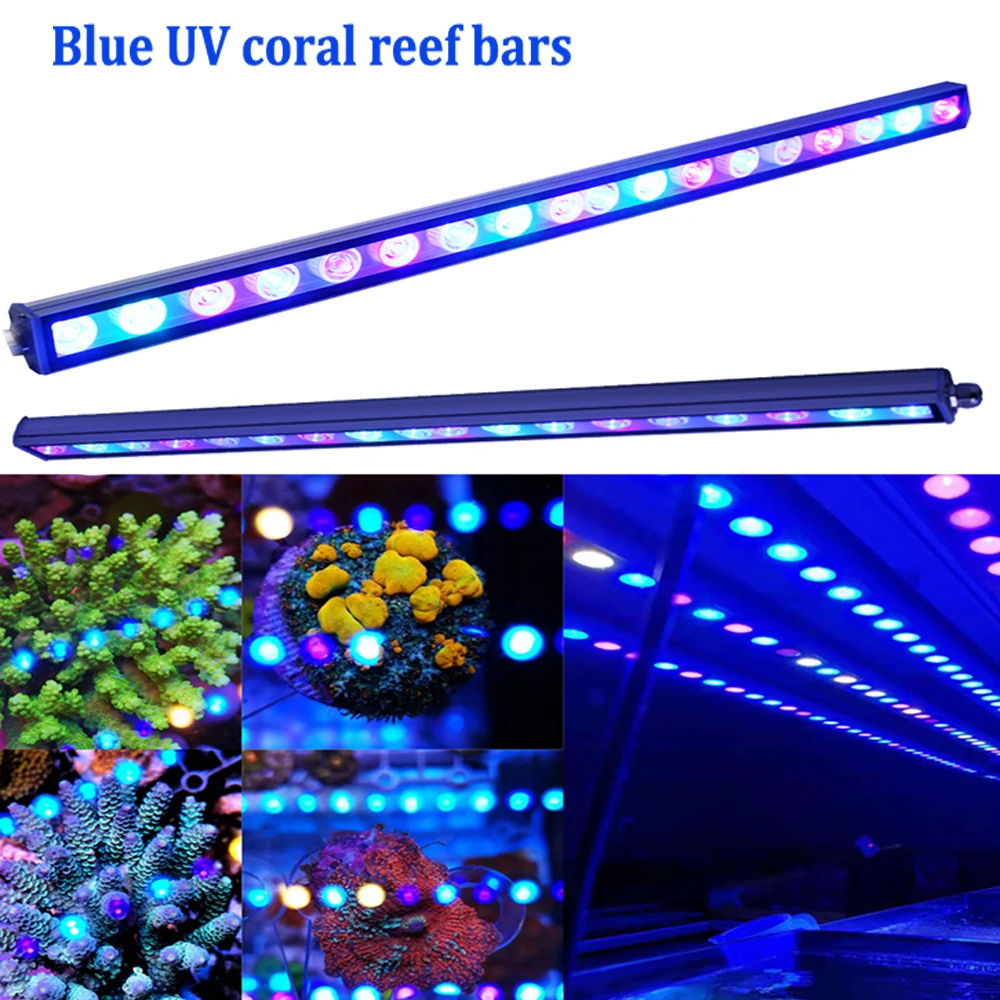 LED Aquarium Light Fish Tank Light 54W 81W Blue 470nm IP65 Lamp Aquariums Lighting Waterproof LED Aquarium Bar Lamps with timer