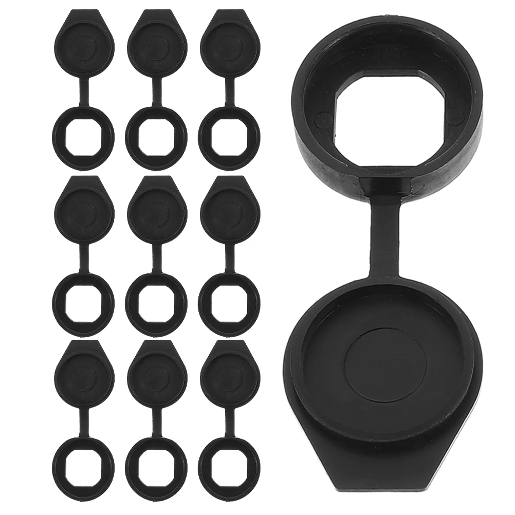 

10pcs Switch Dust Cover Waterproof Black Door Lock Protector Distribution Cabinet Caps Outdoor Panel Keyhole Cover
