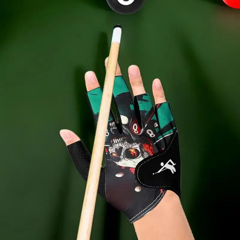 Billiards Gloves for Men Women Left/Right Hand Mitten Breathable Half Finger Gloves Comfortable Sport Mitten Hand Protector