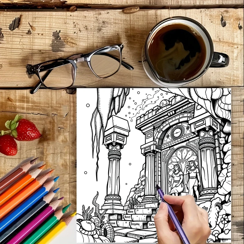 28 Pages Original Underwater Sea Life Coloring Book for Adult | Colouring Book, Drawing Supplies for Christmas, Thanksgiving