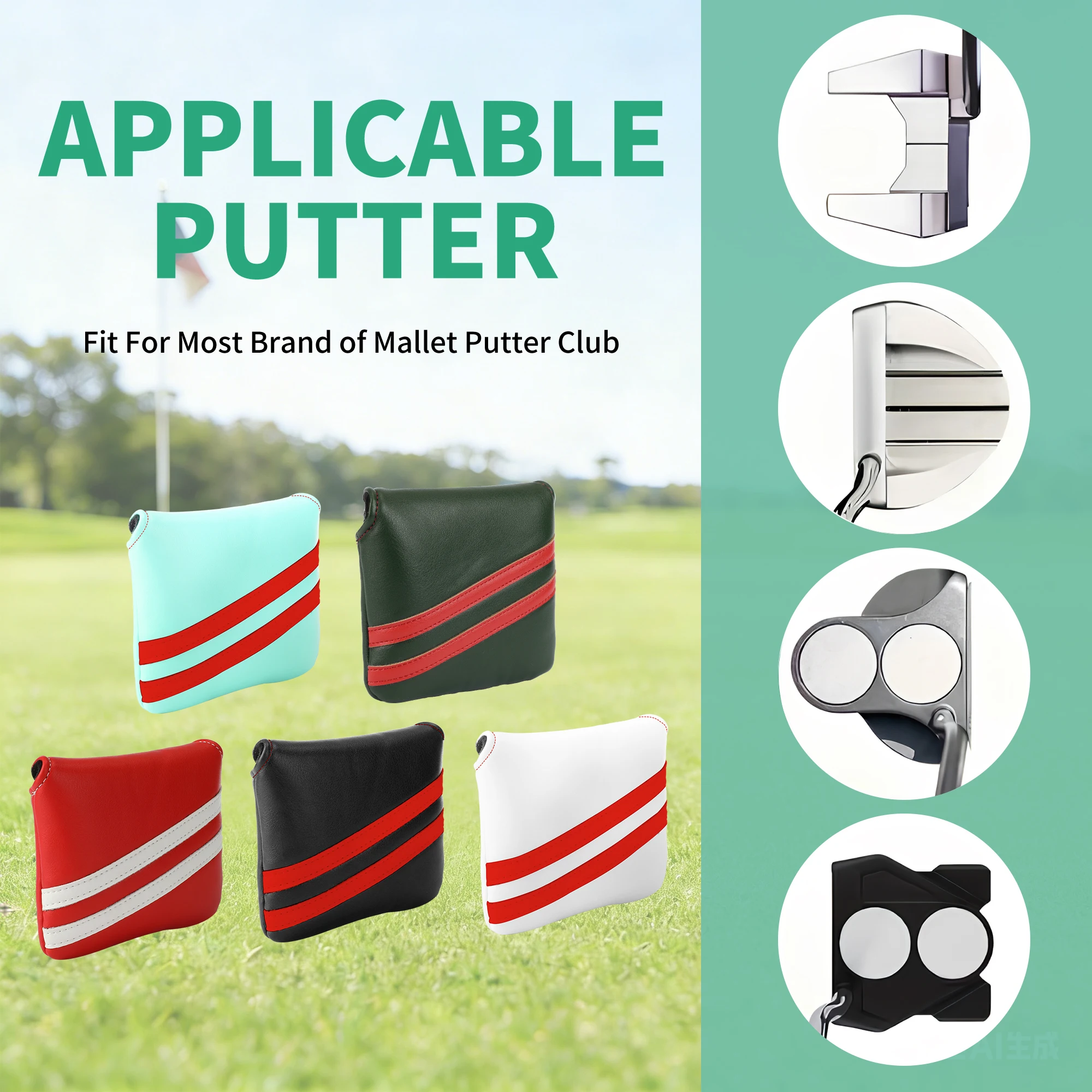 Golf Putter Head Cover Golf Club Shaft Covers 5 Color Options Available for Golf Equipment Accessories