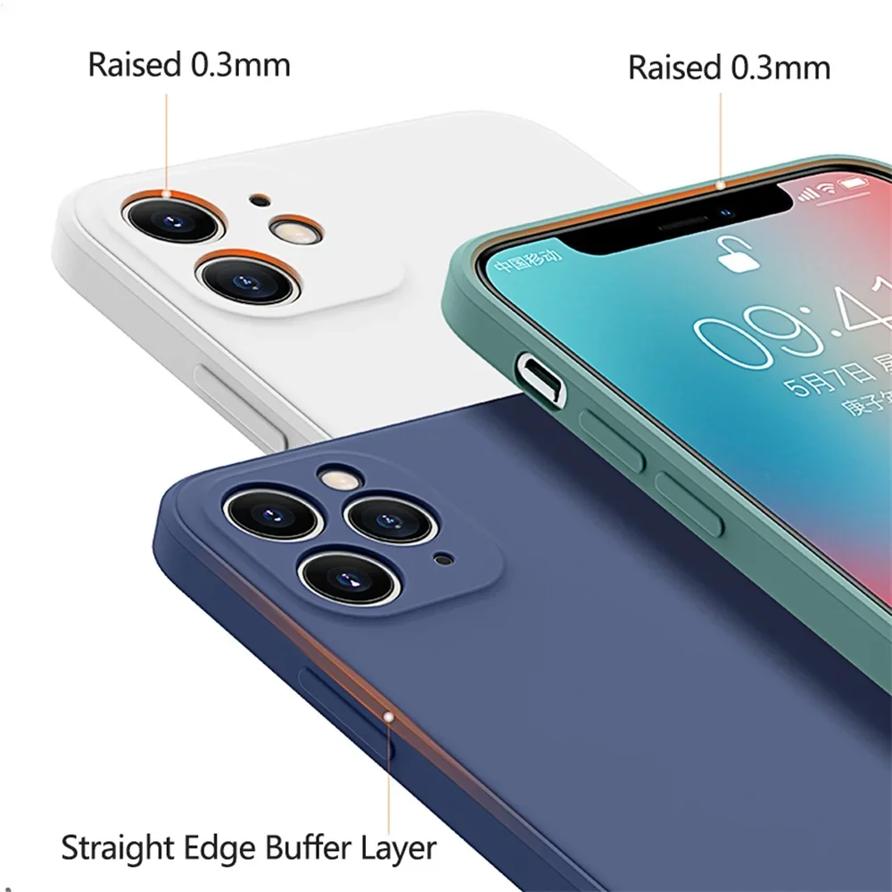 Original Square Liquid Silicone Cases for iPhone 11 12 13 14 Pro Max Plus mini Covers iPhone11 11Pro 12Pro 13Pro 14Pro iPhone14