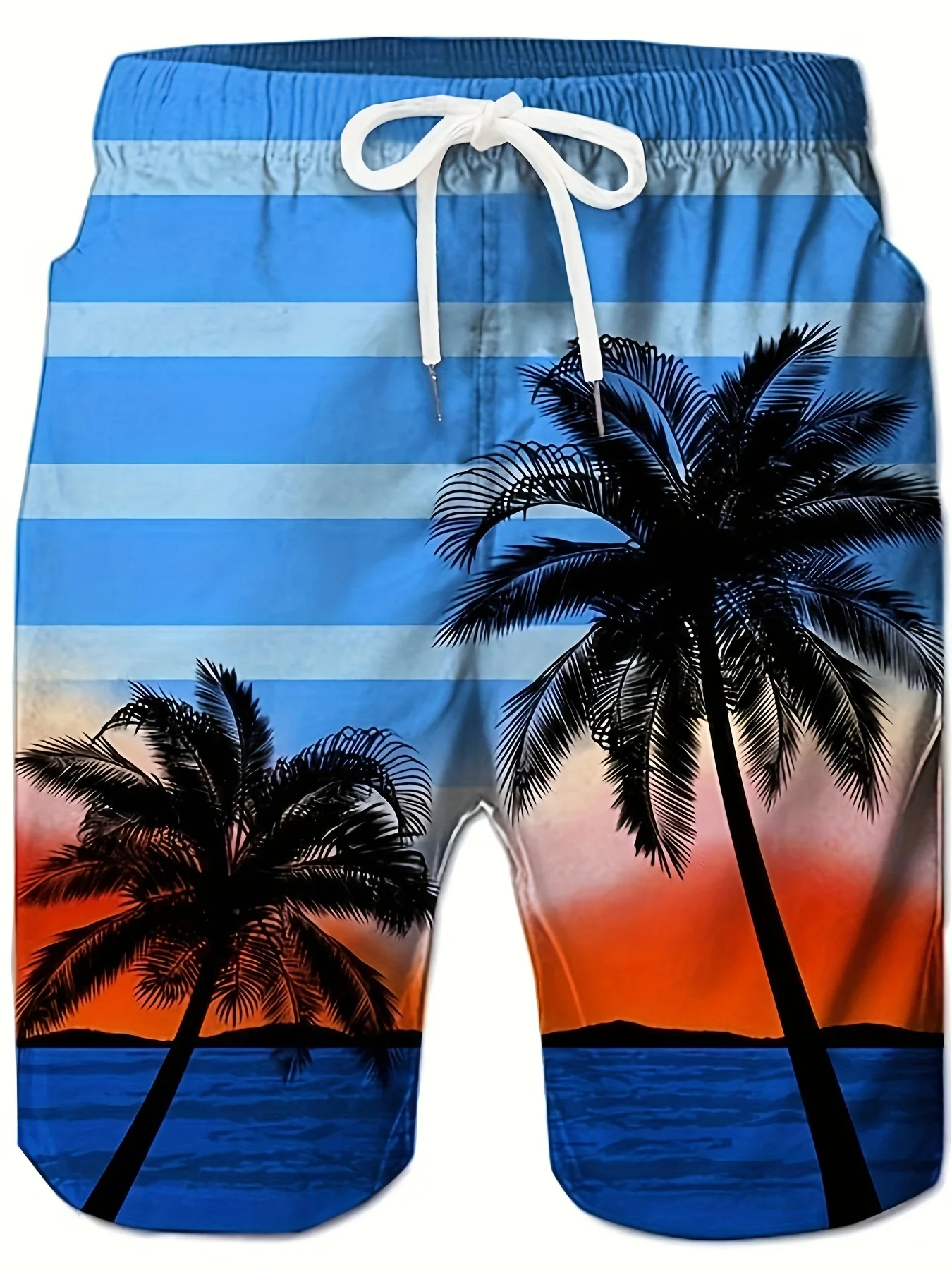 

2026 Summer Fashion New Cool Sunset Vacation Style Men's Outdoor Hip Hop Shorts Casual Loose Beach Shorts Sport Plus Size