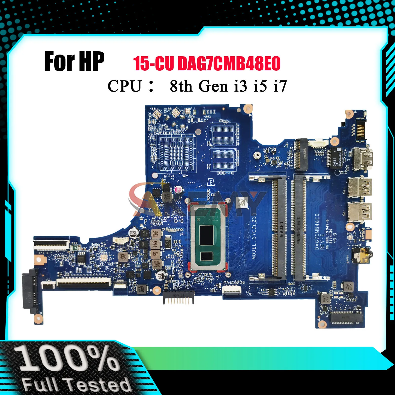 

DAG7CMB48E0 для ноутбука HP Pavilion 15-CU, материнская плата с процессором i3 i5 i7 8-го поколения UMA L36254-601 L36254-001 100% полностью протестировано