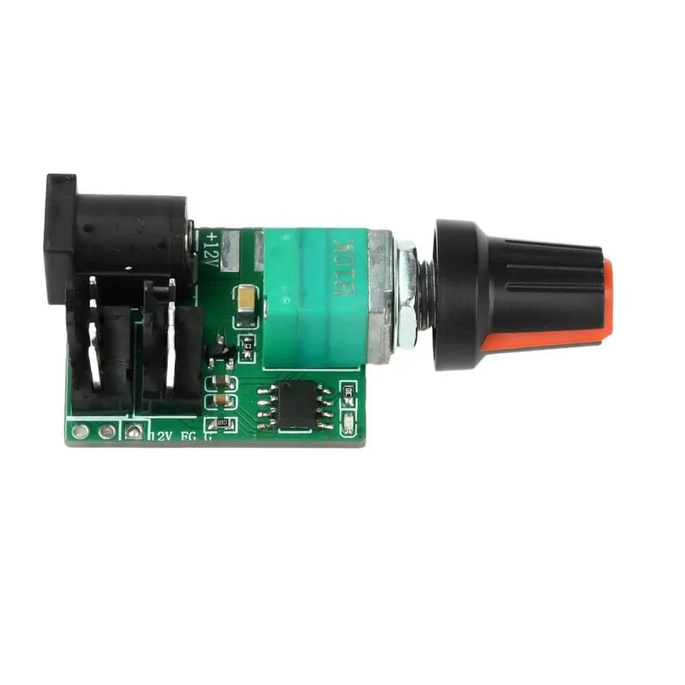 

DC Motor Driver 12V PWM Fan Adjustable Speed Controller with Potentiometer Knob Switch 5A Dual-Way 4 Wires Motor Speed Governor