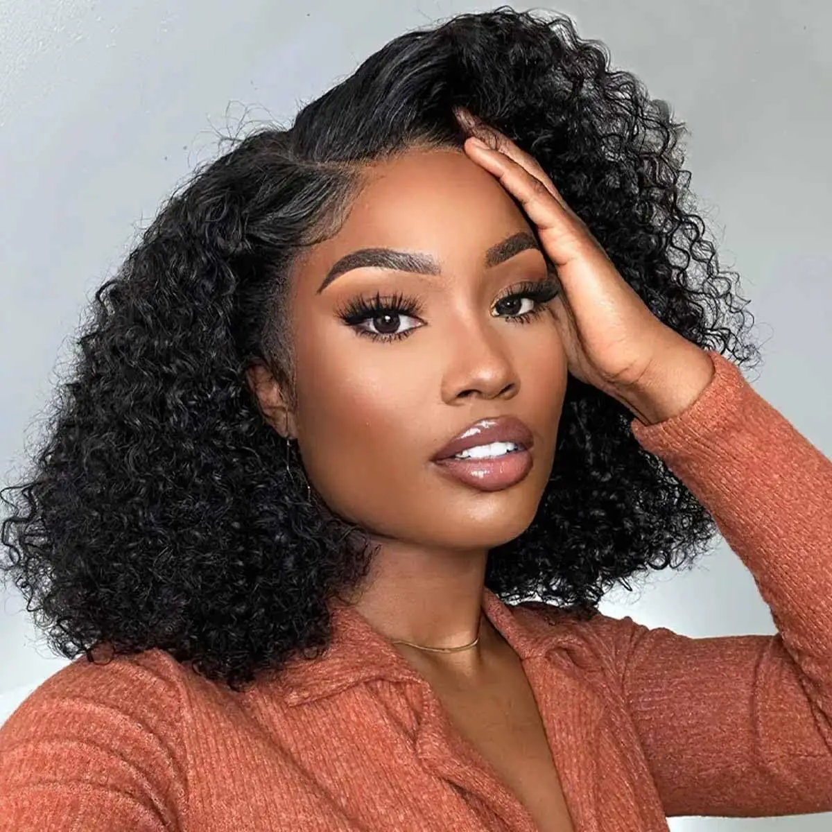 

Transparent Lace Wigs For Women Curly Hair Wigs Bob Pre plucked Bleached Knots Natural Hair Line 4x4 Lace Closure Hair Wigs Bob