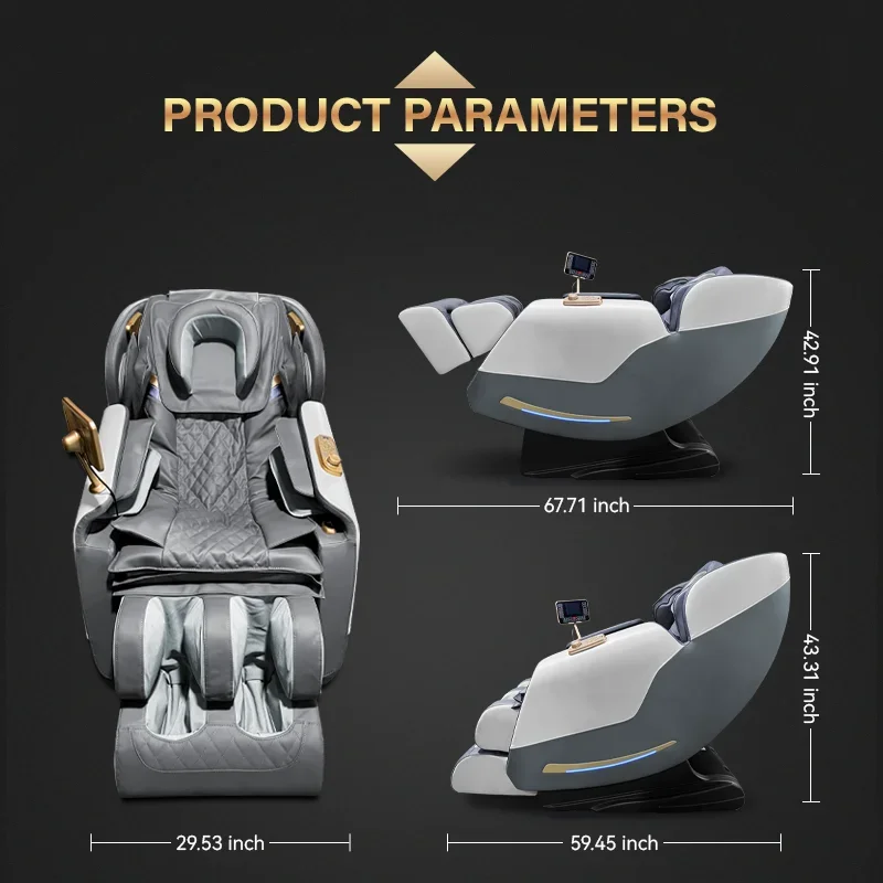 VCT 2024 Modern Leather Full Body Shiatsu Massage Chair Zero Gravity Heating Rolling Air Pressure 3D Technology Neck Buttock