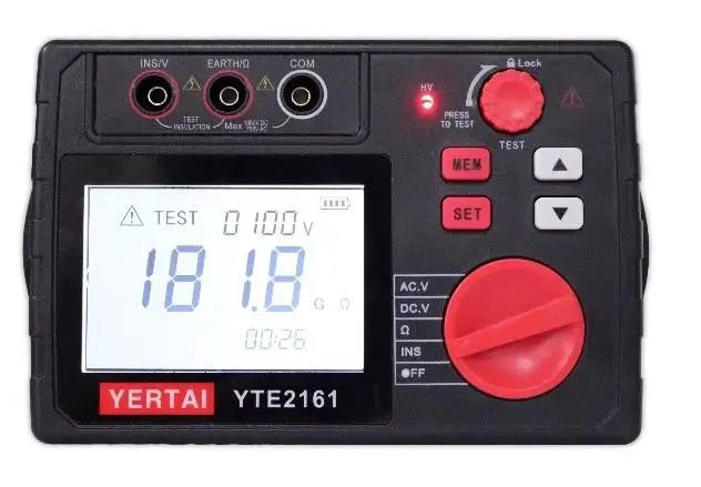 

Digital Insulation Resistance Tester YTE2160/YTE2161 100V/200V/500V/1000V,100V/200V/500V/1000V/2500V