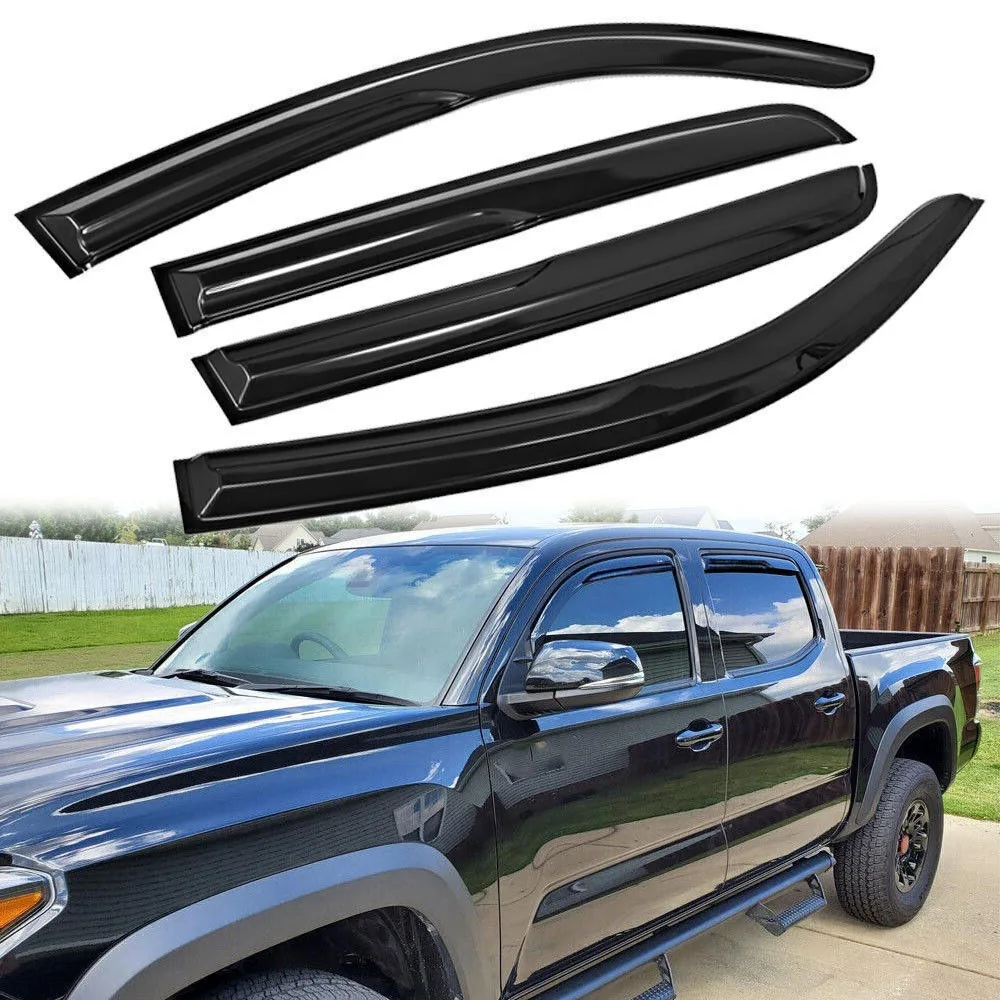 

Дефлекторы окон (ветровики) для Toyota Tacoma Double Cab 2016-2023 годов выпуска, защита от солнца и дождя
