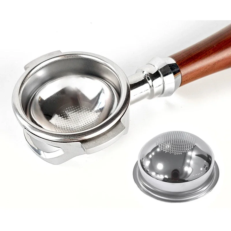58mm Stainless Steel Espresso Portafilter Basket Spherical Bottom Design for Espresso Extraction Compatible with Various Machine