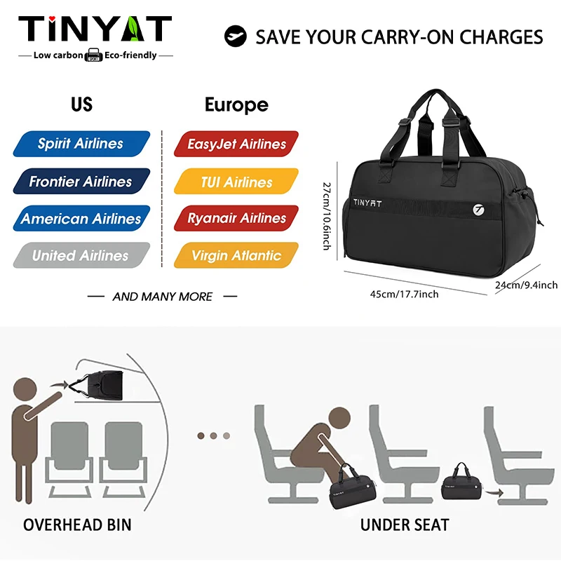 Tinyat Waterproof Gym Bag Fitness Sport Bag for Men Women Outdoor Ultralight Yoga Sports Travel Backpack Large Portable Swimming