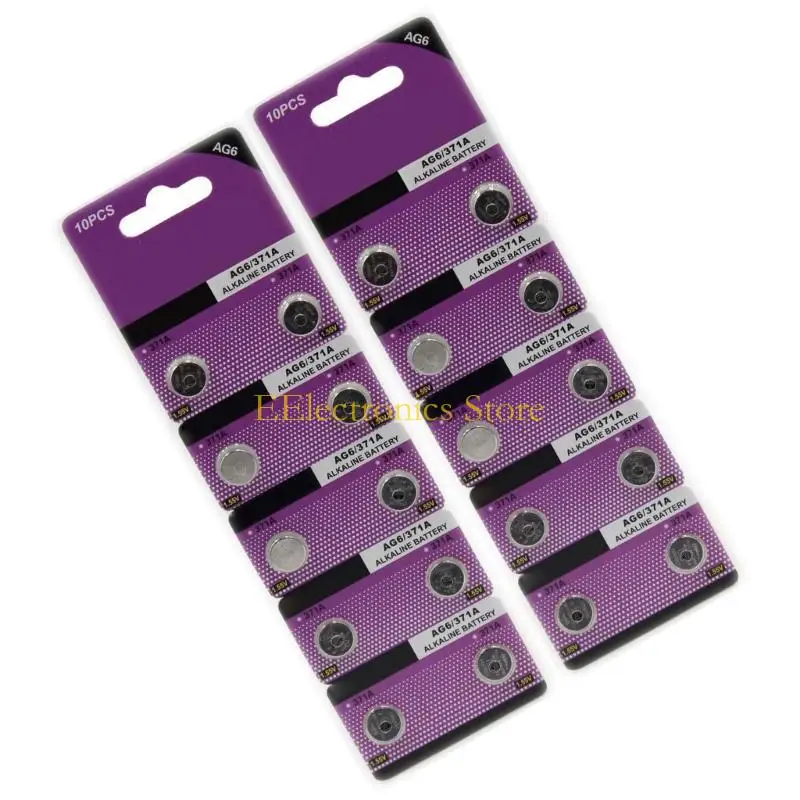 20pcs/10Pcs AG6 SR920SW AG6/920/371 Watch Battery 1.5V Alkaline Button Coin Cell Batteries for Small Devices Electronics